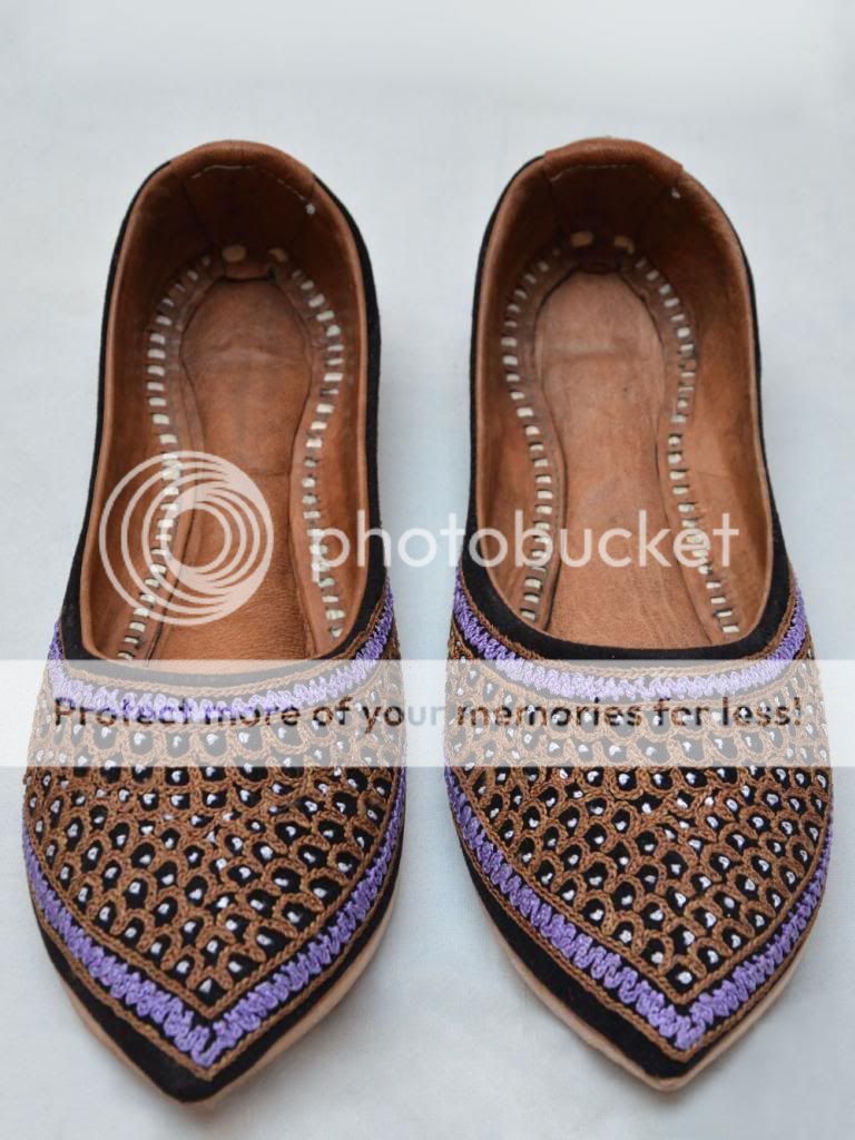 Designer Jaipuri Mojari Browncolor Embroidered Ladies Shoes Punjabi