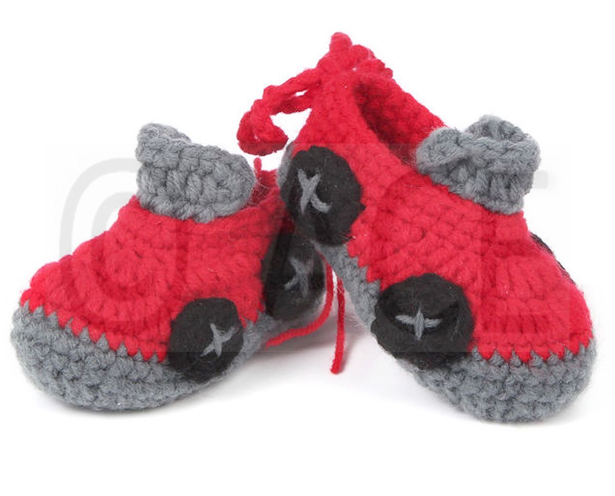 Baby Boys Shoes Infants Handmade Woollen Knitted Crochet Car Booties 09 Months eBay