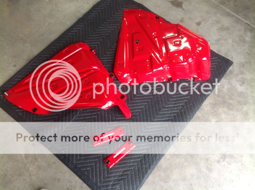 Powder coated my fuel tank covers and some suspension stuff